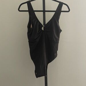 Vintage Shore Shapes Black One Piece Swim Suit Size 14